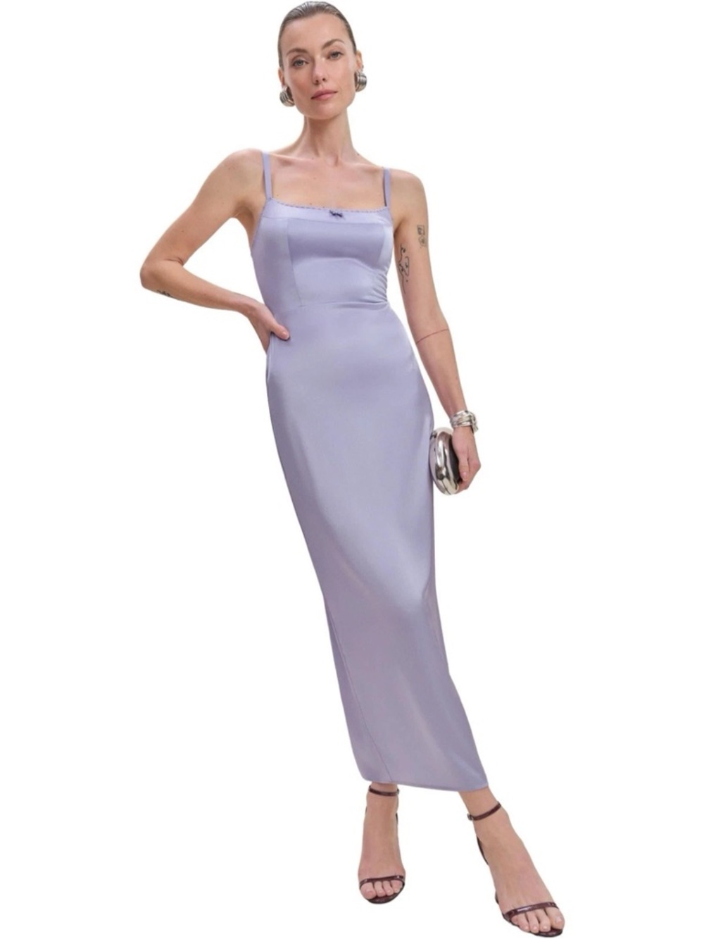 NWT Reformation AURA SATIN LUCY MIDI DRESS Size 2